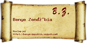 Benye Zenóbia névjegykártya